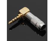 Gold Plated 3.5mm Stereo 4 Pole Male Plug Earphone Audio Connector Solder Jack