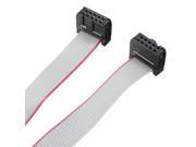 800mm 31.5 IDC10 Female Female Flat Ribbon Cable 10 Pin Gray Red Edge
