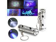 2PCS 2 in 1 Pocket UV LED Money Counterfeit Detection Light Flashlight Torch Keychain