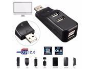 Portable High Speed 4 Ports USB 2.0 External Hub Adapter for PC Laptop Win7 8