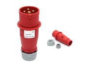 Red 16A 400V 3P E IP44 Industrial Waterproof Corrosion Proof 4 Pin Plug Socket