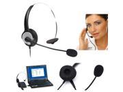 360° RJ11 Headset Telephone Headphone Monaural Microphone Call Center Operator