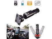 New 360°Degree USB Car Cigarette Charger Holder Mount Stand Base For Phone Pad Tablet MP3 MP4