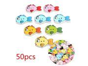 50pcs Cute Fish Wooden Buttons Sewing Craft DIY Decorations Clothes 2 Holes