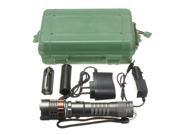 Waterproof 2000Lm XM L T6 LED Zoomable Flashlight Torch Light 5 Modes Gray AC Car Charger Box For Outdoor