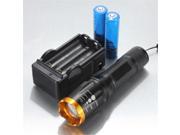 2000LM Lumens XM L T6 LED Zoomable Flashlight Adjustable Torch Lamp Waterproof 5 Modes 2x18650 Batery Charger For Outdoor