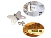 2 Pcs 38*30mm Stainless Steel Cabinet Cupboard Butt Box Door Hinges Ornate DIY Decor Home Room