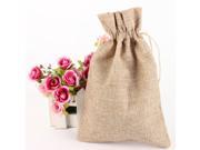 12PCS 20x14CM Jute Hessian Linen Burlap Drawstring Candy Pouches Gift Favor Bag For Holiday Wedding Occasions