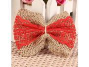 10x Hessian Jute Embellishments Shabby Chic Rustic DIY Wedding Decoration Craft Handmade Lace Bows Red