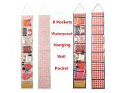 NEW 8 Pockets Waterproof Home Door Wall Hanging Organizer Bag Tidy Closet Storage Pink