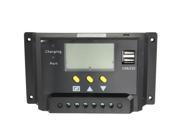 20A 12V 24V LCD Display PWM Solar Power Panel Battery Regulator Charge Controller With Dual USB Port