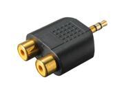 New Mini 1 8 3.5mm Jack to 2 RCA Adaptor Y Splitter Stereo Male 2x Female Gold Plated Plug