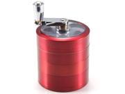 New 55x55mm Tobacco Grinder Aluminum Herb Spice Crusher Muller Hand Crank 5 Part Red