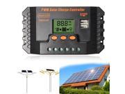 20A PWM LCD Dual USB Solar Panel Battery Regulator Charge Controller 12 24V
