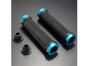 Rubber Handlebar Lock on Grips Fixed Gear Grips For MTB Mountain Bike Bicycle Blue