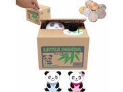 Cute Panda Piggy Bank Coins Penny Stealing Buck Money Saving Box Pot Case Christmas NewYear Kid Gifts
