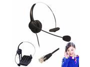 Monaural RJ11 Noise Cancelling Call Center Operator Telephone Headset Microphone