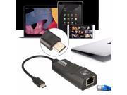USB 3.1 Type C to RJ45 1000mbps Gigabit Ethernet LAN Card Hub Adapter for Macbook 12