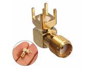 RP SMA Female Jack Plug Center Right Angle Solder PCB Mount RF Connector Adapter