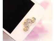 New 3D Crystal Diamond Mustache Home Button Sticker For iPhone 6s 6 Plus 6 5 5s