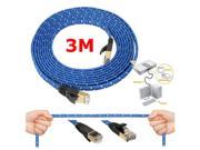 1~10M Durable Strong CAT 7 CAT7 RJ45 10Gbps Gigabit Ethernet Flat Cable LAN Network Cord
