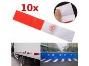 10Pcs Red White Truck Safety Warning Night Reflective Strip Tape Stickers Decals
