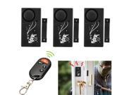 3 Magnetic Sensor Home Security Wireless Remote Alarm Door Window Entry Detector
