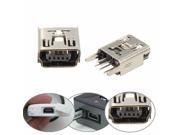 New Mini USB Female 5 Pin 180° Socket Connector Vertical Legs For Phone Mp3 4