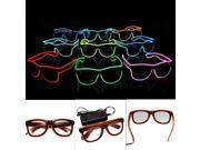 LED El Wire Neon Light Up Shutter Shaped Glasses For Club Bar Rave Costume Party
