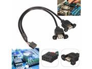 9 Pin to Dual USB 2.0 Type A Female Header Adapter Cable Motherboard Mainboard