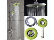 Bathroom Water Saving Round Spray Rainfall Shower Head Handset With Holder Hose