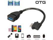 90° Angled OTG Micro USB 3.0 B Male to USB A Female Cable For Samsung Note 3 S5