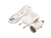 Micro USB 3.0 Cable Car Charger Wall Home Charger Adapter EU Plug For Samsung Galaxy Note 3 S5