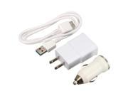 Micro USB 3.0 Cable Car Charger Wall Home Charger Adapter US Plug For Samsung Galaxy Note 3 S5