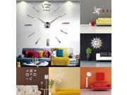 Luxury DIY 3D Home Art Decoration Mirror Frameless Room Wall Clock Large Hours