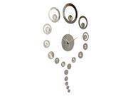 Silver Luxury Ring Circle Mirror Sticker Wall Clock Home Office Hour DIY Decor