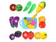 Kids Pretend Role Play Preschool Skills Kitchen Fruit Vegetable Food Toy Cutting Set Child Gift