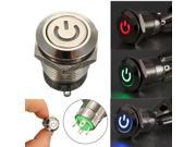 12V 2A 9.5mm LED Metal Cap Power Momentary Push Button Switch Car DIY Modified
