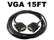 5M LONG SIZE 15FT 15 PIN SVGA VGA ADAPTER MONITOR M M Male To Male Cable CORD