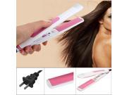 Portable 2 in 1 Hair Straightener Curl Flat Iron Professional Fast Heated Ceramic