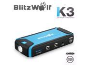 BlitzWolf? K3 400A Peak Current Jump Starter Multi Function Car 12000mAh Dual USB Power Bank Safety Protection LED