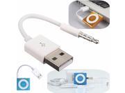 3.5mm Audio AUX to USB 2.0 Male Cable Data Charger for iPod Shuffle 3 4 5 6 7