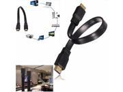 Short HDMI Male to Male Plug Flat Cable Cord Full HD for Audio Vedio HDTV TV PS3