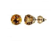 10k Yellow Gold 8mm Round Citrine Stud Earrings