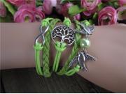 Multi Layer Handmade Infinity Cross Leather Rope Bracelet Tq B66