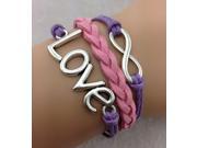 Infinity Cross Leather Handmade Multi Layer Rope Bangle Tq B162