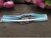 Multi Layer Handmade Infinity Cross Leather Rope Bracelet Tq B70