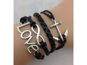 Infinity Cross Leather Multi Layer Handmade Rope Bracelet Tq B121
