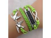 Infinity Cross Leather Handmade Multi Layer Rope Bangle Tq B141