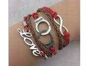 Infinity Cross Leather Handmade Multi Layer Rope Bangle Tq B145